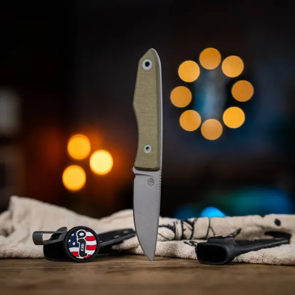 Big Idea Design USA Lookout CPM MagnaCut Drop Point Canvas-Micarta Grün