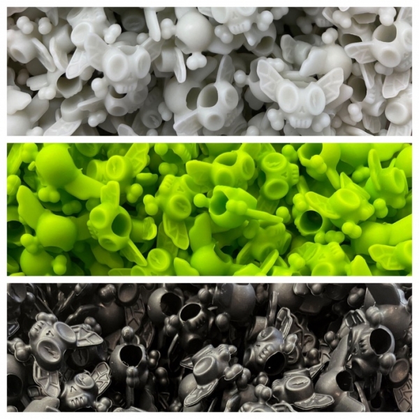 Flytanium Dead Fly Society Silicone Bead 3 Pack - Black Green Glow