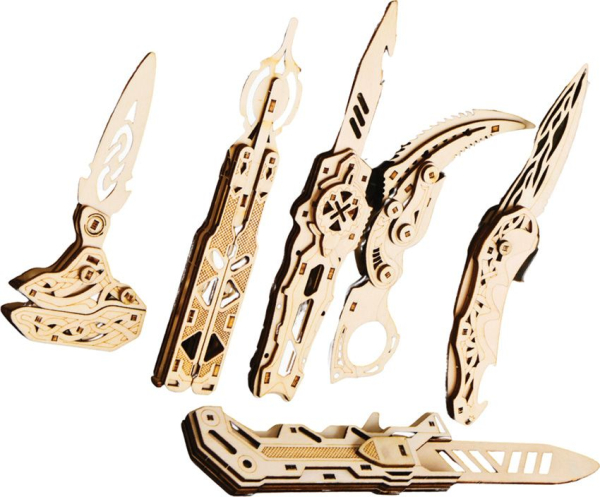 Caliber Gourmet, Holz Messer Puzzle, DIY Messer Bausatz, Wood Knife Puzzle, Kindermesser Holz, Bastelset Messer, taktisches Holzpuzzle, Com2you-biwak Geschenk.