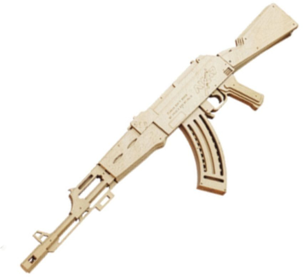 Caliber Gourmet, AK-47 Holzpuzzle, Kalashnikov Bausatz, 3D Holzmodell Gewehr, DIY AK47, taktisches Holzpuzzle, Geschenk für Sammler, Com2you-biwak Gadgets.