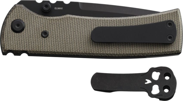 Chaves Redencion 229, Chaves Knives PVD, Elmax Klappmesser, Micarta Messer Grün, Ramon Chaves 229, Taktisches Taschenmesser, High-End EDC, Linerlock Titan