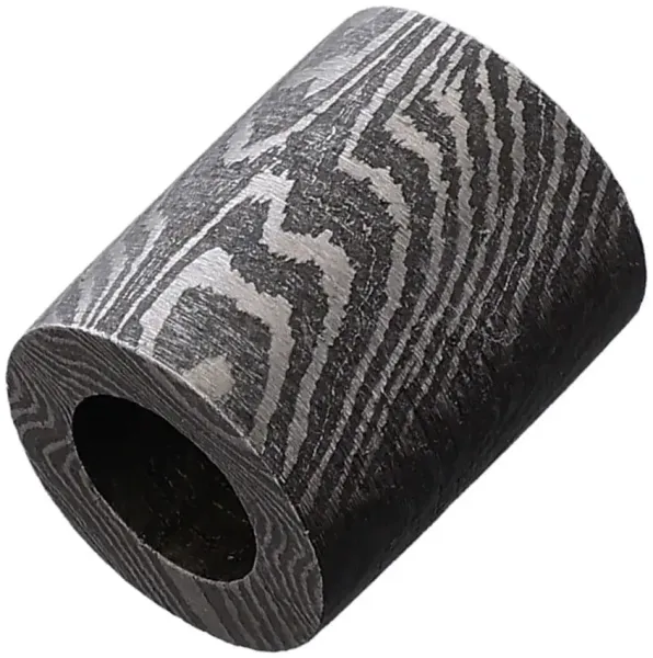 Damascus Lanyard Bead Straight Barrel