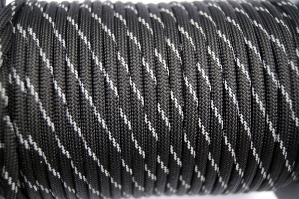 Paracord 550 schwarz reflektierend Typ lll