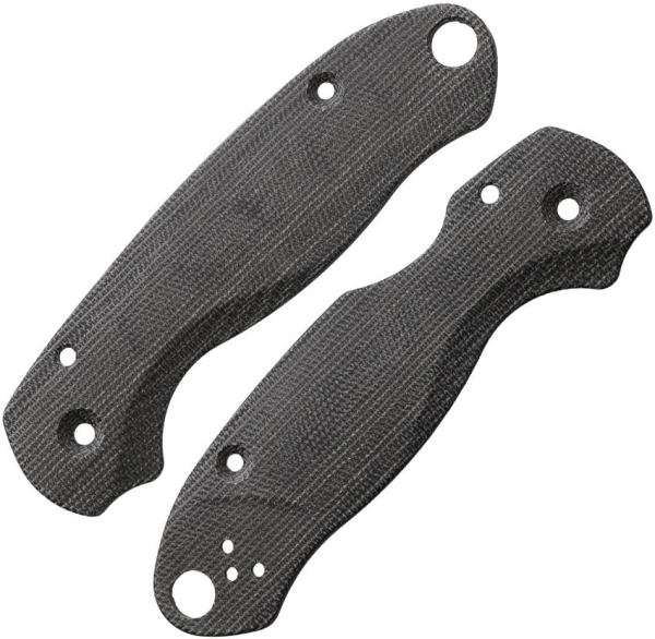 Flytanium Spyderco Para 3 Micarta Canvas Black Griffschalen