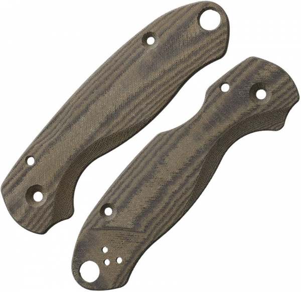 Flytanium Spyderco Para 3 Micarta Leinen Green Griffschalen