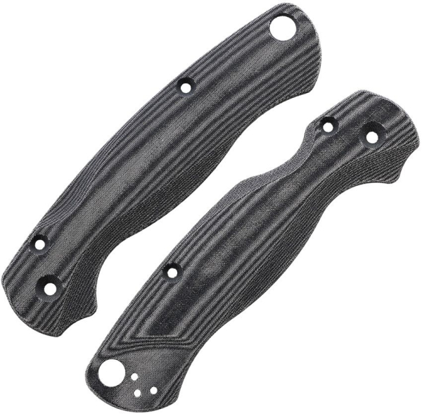 Flytanium Spyderco Paramilitary 2 Lotus Linen Micarta Black 