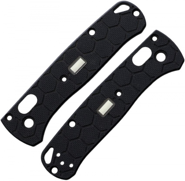 Glow Rhino Custom Benchmade Mini Bugout Hex Scales G10 Black Tritium Griffschalen