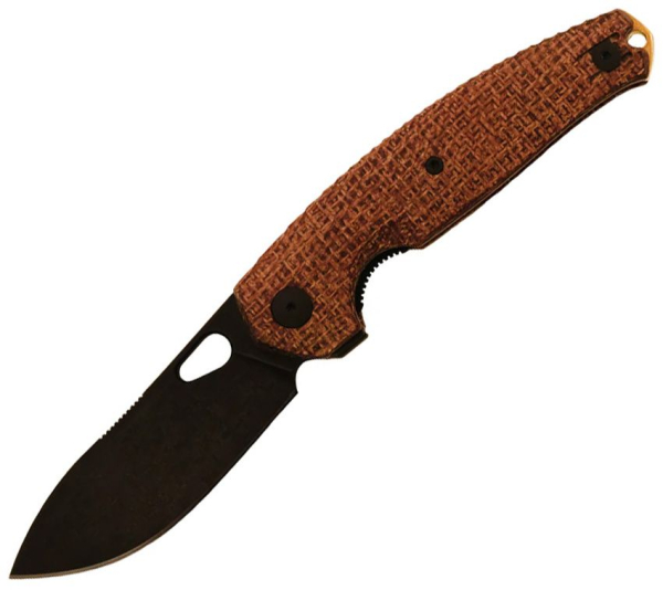 Giant Mouse Ace Jagt Linerlock Burlap Micarta PVD Elmax