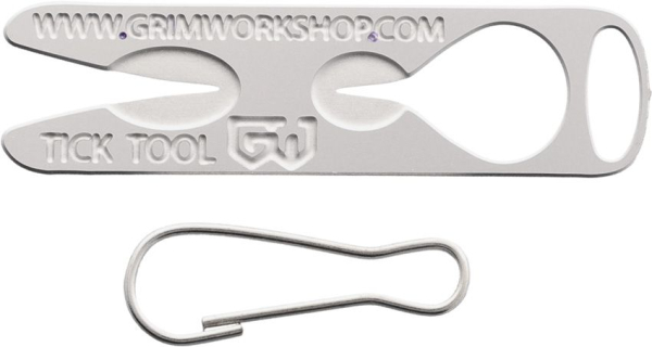 Grim Workshop, Tick Remover Micro Tool, Zeckenwerkzeug EDC, Zeckenentferner Edelstahl, Ultra-kompakter Zeckenhaken, Outdoor Erste Hilfe, Com2you-biwak