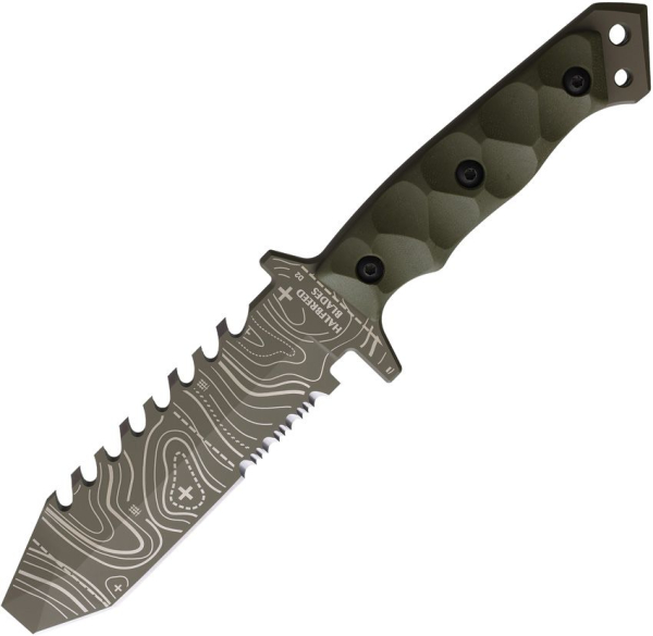 Halfbreed Blades ERK-01 Emergency Rescue Knife OD Topo