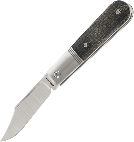Jack Wolf Knives Big Bro Jack Black Burlap Micarta