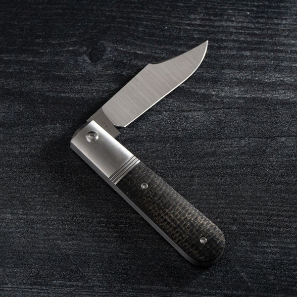 Jack Wolf Knives Big Bro Jack Black Burlap Micarta