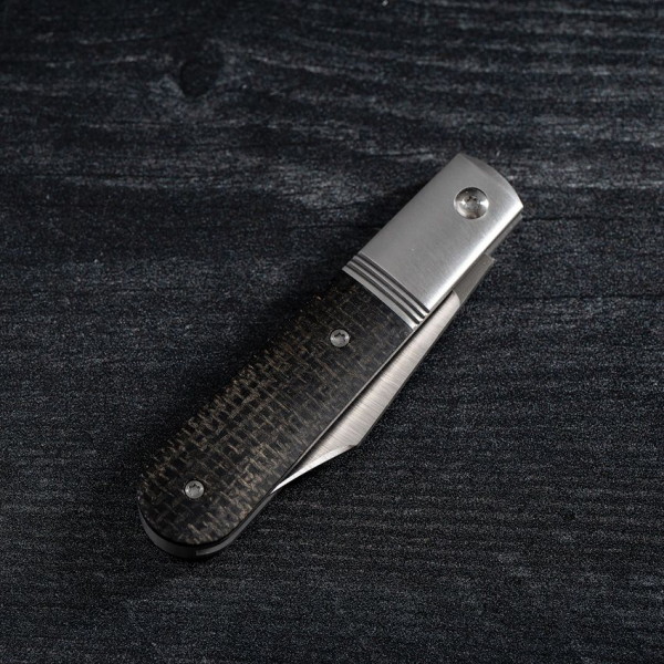 Jack Wolf Knives Big Bro Jack Black Burlap Micarta