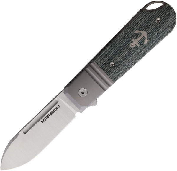 Karbon Knives Ahoy Framelock Denim Micarta Anker