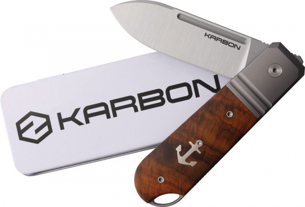 Karbon Knives Ahoy Framelock Desert Ironwood Anker