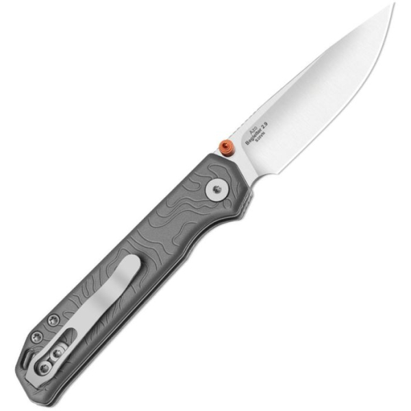 Kizer Begleiter 2.9, Kizer Begleiter Button Lock, Kizer V4458, CPM-S35VN Messer, Kizer Begleiter Aluminium, EDC Klappmesser grau, Button Lock Taschenmesser