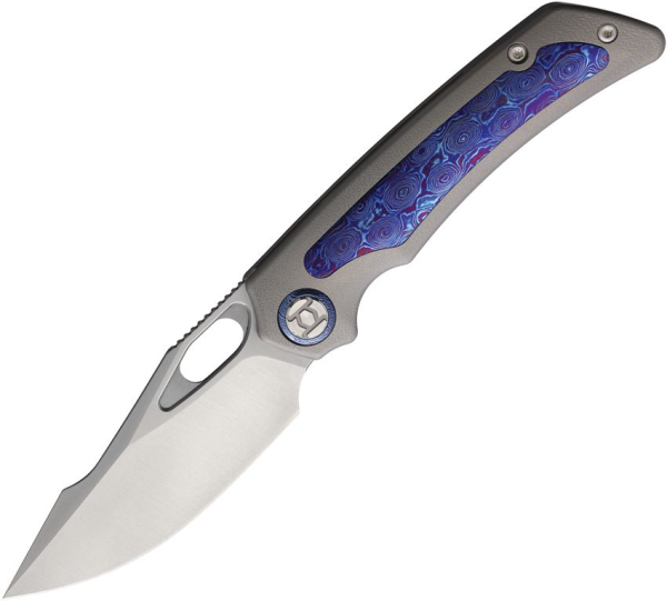 Kunwu Knives Jericho Framelock Timascus Gray