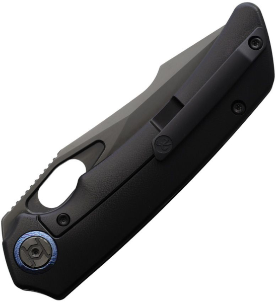 Kunwu Knives Jericho Framelock Timascus Black Smooth