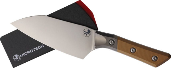 Microtech Santoku Coyote, Microtech Küchenmesser, Böhler M390MK, Coyote Brown G10, Titan Bolster Messer, Premium Santoku, Com2you-biwak, Kydex mit Filzeinlage, High End Kochmesser, Tactical Kitchen