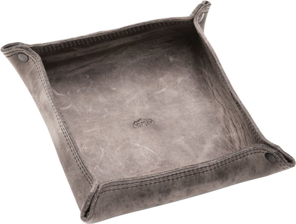 MKM EDC Ablageschale, MKM Valet Tray Grau, Leder Organizer EDC, Taschenmesser Ablage, MKM Knives Deutschland, Com2you-biwak, EDC Tablett Leder, Foldable Valet Tray, Schlüsselablage Leder, Premium Lederetui
