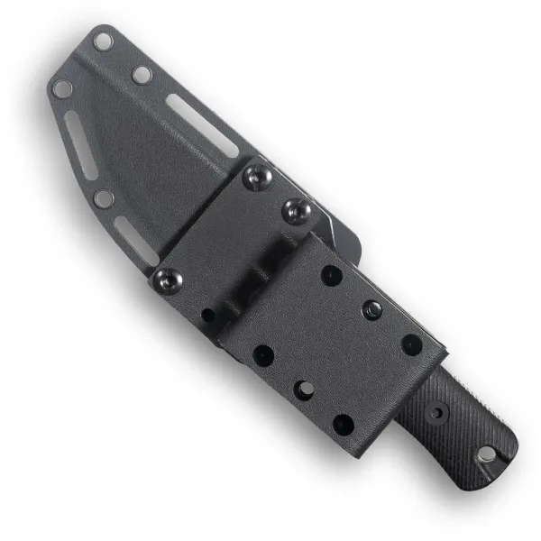 Reiff Knives RUT MagnaCut Stonewash Canvas-Micarta Schwarz – in Kydexscheide, Rückseite