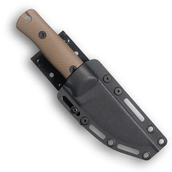 Reiff Knives RUT MagnaCut Stonewash G10 Dark Earth – in Kydexscheide, Vorderseite