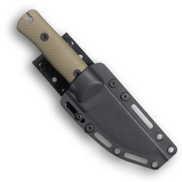 Reiff Knives RUT MagnaCut Stonewash G10 OD Green – in Kydexscheide, Vorderseite