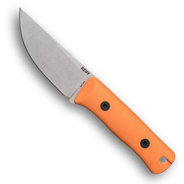 Reiff Knives RUT MagnaCut Stonewash G10 Orange – Vorderseite