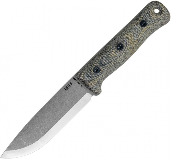 Reiff Knives S5 Glider Bushcraft Knife Micarta Black Green Kydex