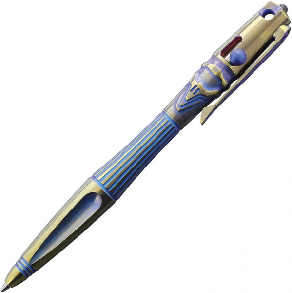 Rike Knives Titanium Pen Gold and Blue