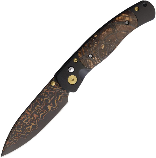 Santa Fe Stoneworks El Rey, Damastmesser, Mammutelfenbein Messer, Titan Klappmesser, Button Lock Taschenmesser, exklusive Sammlermesser, Damasteel, Com2you-biwak