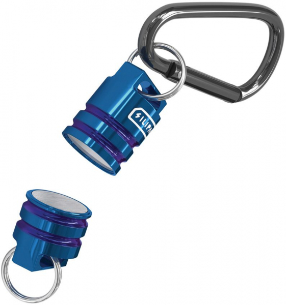 SILIPAC Schlüsselanhänger Verbinder Alu Blue Karabiner