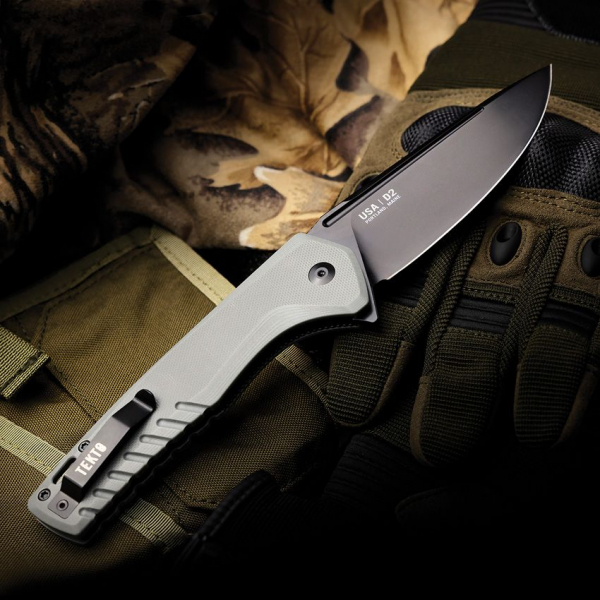 Tekto Knives F3 Charlie Button Lock Gray