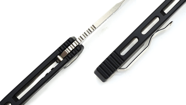 Alu SEPP Integral AlBlack, Klappmesser mit Zweihandbedienung, 9,5cm black stonewashed Klinge