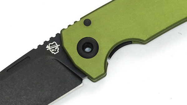 Alu SEPP Integral AlGreen, Klappmesser mit Zweihandbedienung, 9,5cm black stonewashed Klinge