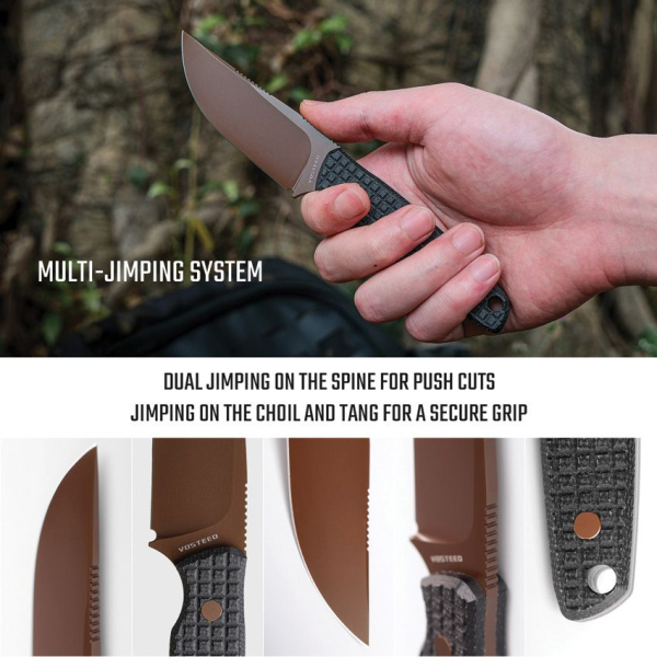 Vosteed Knives Mink Fixed Blade Black Micarta