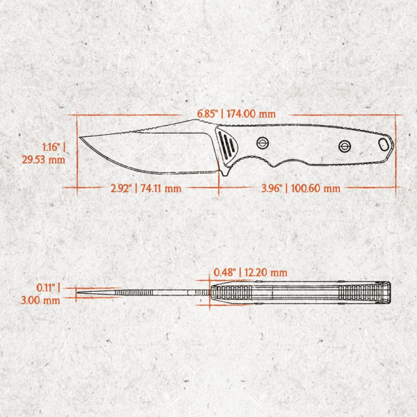 Vosteed Knives H-Back 14C28 Black G10