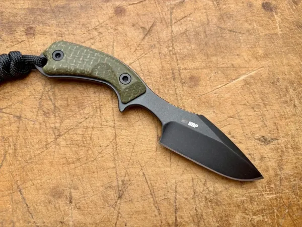 BMC Bladeworks M13 Imp, BMC M13 Imp Neck Knife, 14C28N Neck Knife, Black PVD Outdoormesser, Green Canvas Micarta Fixed Blade, EDC Feststehendes Messer, BMC Knives Deutschland, Kydex Neck Knife, Com2you-biwak