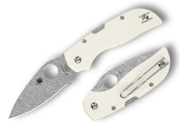 Spyderco Chaparral C152GPIVD – Damasteel Klinge & Ivory G10 Griff – Luxus EDC