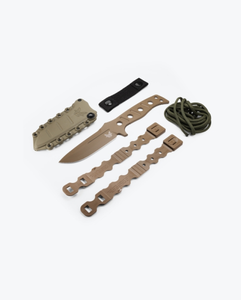 Benchmade 375FE-02, Fixed Adamas MagnaCut, Benchmade Feststehend, Tactical Fixed Blade, Skelettiertes Messer, Paracord Messer, Benchmade OD Green, Flat Dark Earth