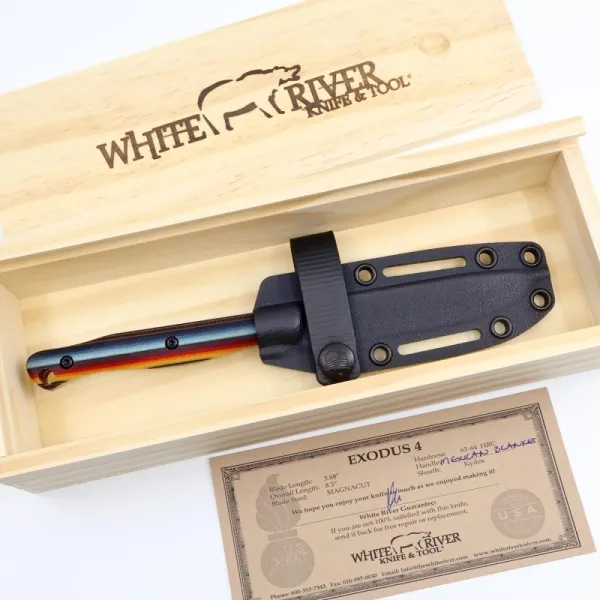 White River Exodus 4, Exodus 4 Mexican Blanket, CPM MagnaCut Messer, G-Carta Griffschalen, White River Custom Shop 2026, Exodus Knife and Tool Jackalope, Com2you-biwak, Limitierte Messer 2026, High End Bushcraft MagnaCut, Premium Gürtelmesser