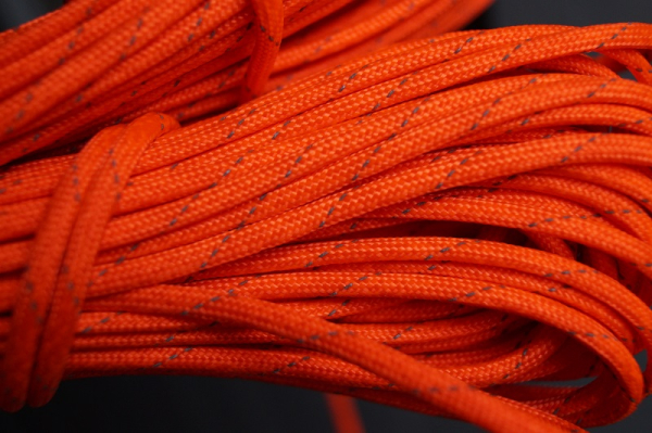 Paracord 550 neon orange reflektierend Typ lll