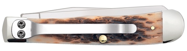 Case Taschenmesser SS Amber Jigged Bone Trapper - mit Clip