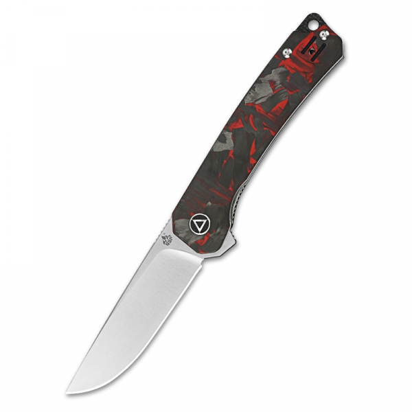 QSP Knife QS139-F1 Osprey Carbon Fiber overlay Red G10