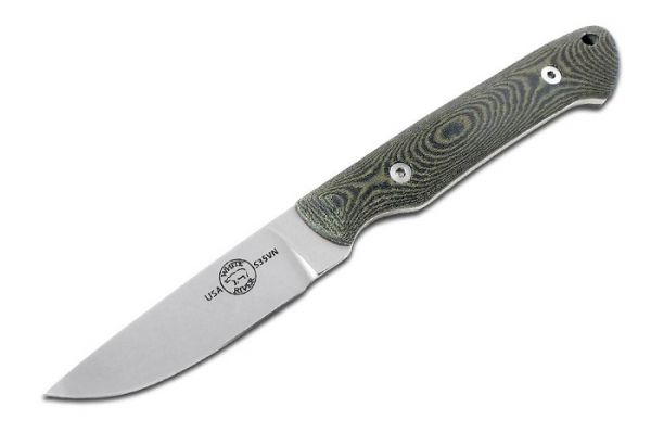 White River Knife / Knives M1 Small Game Canvas Black Olive Micarta