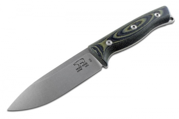 White River Knife / Knives M1 Ursus 45 Canvas Black Olive Micarta