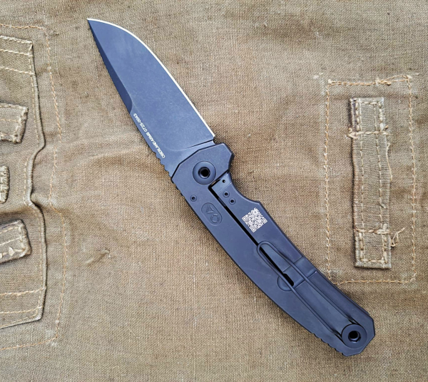 Titan SEPP Integral TiBlack, Klappmesser, 95mm black stonewashed Klinge, Griffschalen Titan/PVD