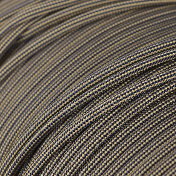 Paracord 550 Midnight Blau & Gold Stripes Typ III – Meterware