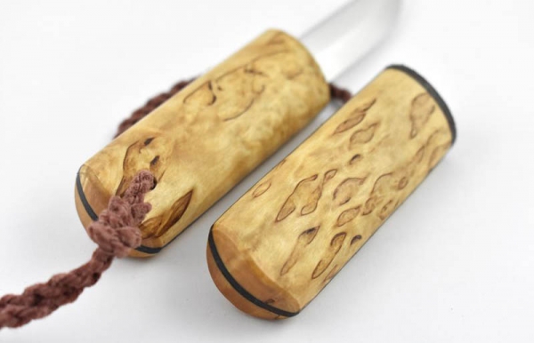 Eräpuu Curly Birch Pocket Knife nordisches Cordknife puukko