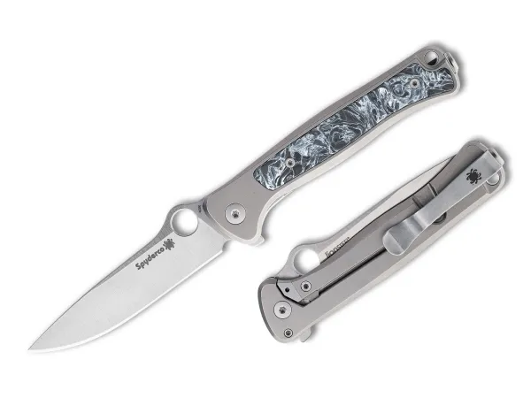 Spyderco C279TIP Thyn M390 Titan Fatcarbon Grau